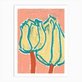 Apricot Tulips Art Print