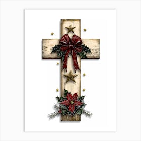 Christmas Cross Art Print