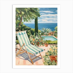 Sun Lounger By The Pool In Otranto Italy 2 Art Print