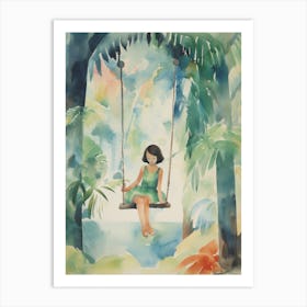 Girl On Swing 1 Art Print