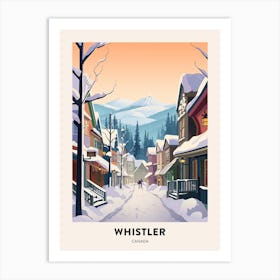 Vintage Winter Travel Poster Whistler Canada 2 Art Print