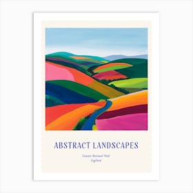 Colourful Abstract Exmoor National Park England 2 Poster Blue Art Print