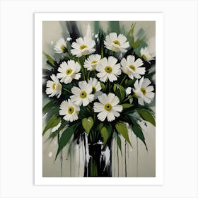 Daisies In A Vase 1 Art Print