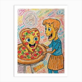 Heart Pizza Art Print