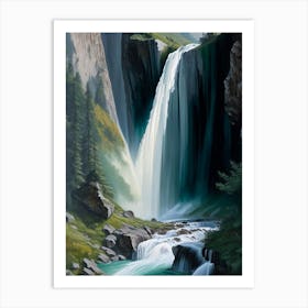 Gavarnie Falls, France Peaceful Oil Art  Art Print