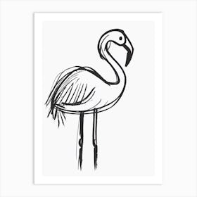 B&W Flamingo Art Print