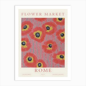 Flower Market Rome Art Print