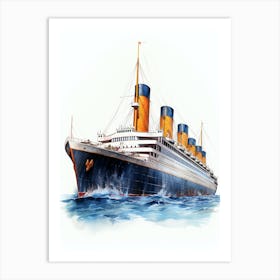 Titanic Ship Sketch Illustration 2 Art Print