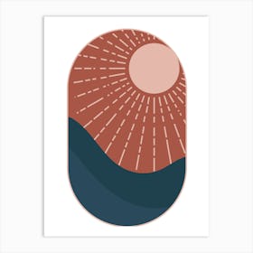 Sun And Waves.Wall prints. Art Print