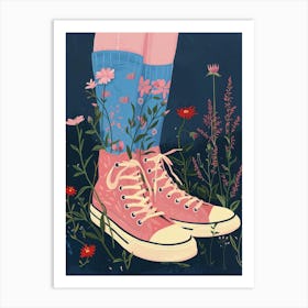 Spring Flowers And Sneakers 1 Art Print