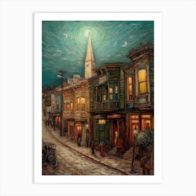 San Francisco Van Gogh Style 1 Art Print