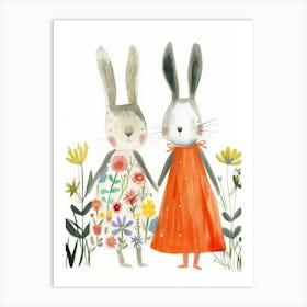 Bunnies In The Garden Art Print