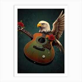 Eagle With Guitar Art Print