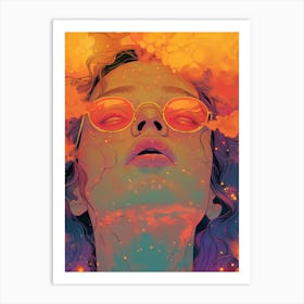 Girl With Sunglasses Art Print