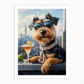 Fancy Airedale 2 Art Print