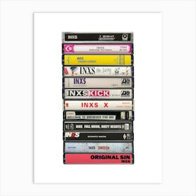 Inxs - Music Poster - Albums on Cassette Print Art Print