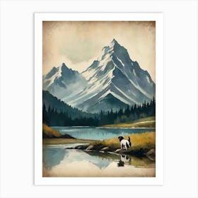 Dog looking for best view Art Print