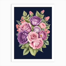 Roses In A Vase Art Print