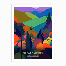 Great Smokey National Park Travel Poster Matisse Style 7 Art Print