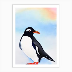 Penguin Watercolour Bird Art Print