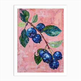 Disco Ball Blueberries Mosaic Painting Kitchen Art Print