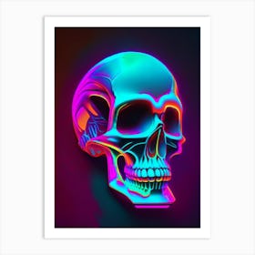 Skull With Neon Accents 1 Pop Art Art Print