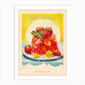 Strawberry Jelly Retro Cookbook Inspired 4 Poster Art Print