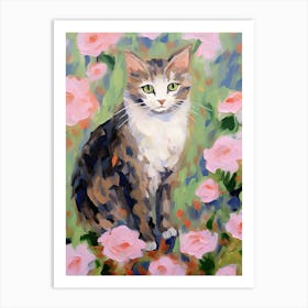 A Munchkin Cat Painting, Impressionist Painting 1 Art Print