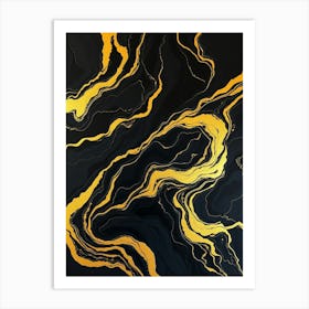 Gold And Black Abstract Painting Poster