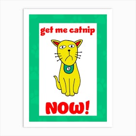 Catnip Cat Art Print