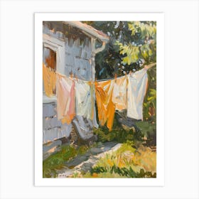 Laundry On The Line Art Print