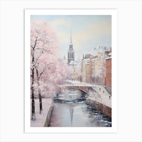 Dreamy Winter Painting Copenhagen Denmark 1 Art Print