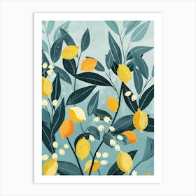 Lemon Tree Flat Illustration 6 Art Print