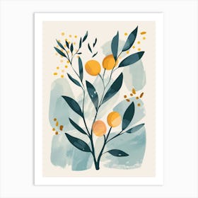 Peach Tree Flat Illustration 2 Art Print