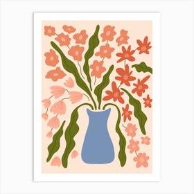 Flowers In A Vase in warm colors Art Print