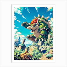 Bowser Mario Art Print