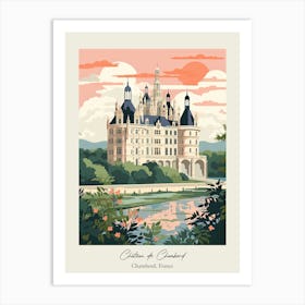 Chateau De Chambord   Chambord, France   Cute Botanical Illustration Travel 3 Poster Art Print