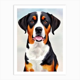 Entlebucher Mountain Dog 2 Watercolour Dog Art Print