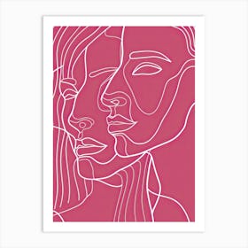 Line Art Intricate Simplicity In Pink 1 Art Print