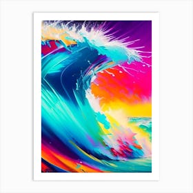 Surfing On Wave At Sea Waterscape Waterscape Bright Abstract 2 Art Print