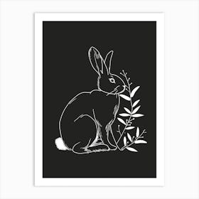 Satin Rabbit Minimalist Illustration 3 Art Print