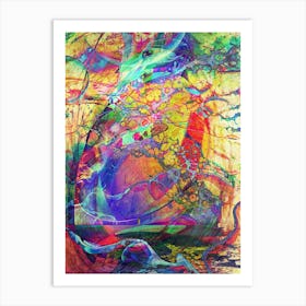 aquarium. Abstract psicodelic painting Art Print