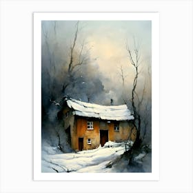 House In The Snow Art Print