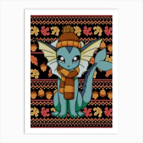 Fall Vaporeon Sweater - Pokemon Autumn Art Print
