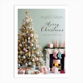 Merry Christmas And Happy New Year 2 Art Print