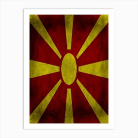 Macedonia Flag Texture Art Print