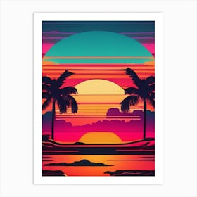 Retro Sunset Art Print