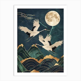 Cranes In Flight 6 Art Print