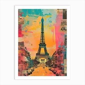 Paris   Retro Collage Style 4 Art Print