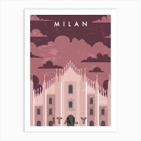 Milan, Italy — Retro travel minimalist poster Art Print